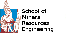 The logo of the Technical University of Crete with title School of Mineral Resources Engineering